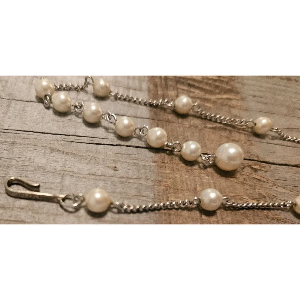 VINTAGE‎ CORO SILVER AND PEARL CHOKER NECKLACE - ELEGANT!